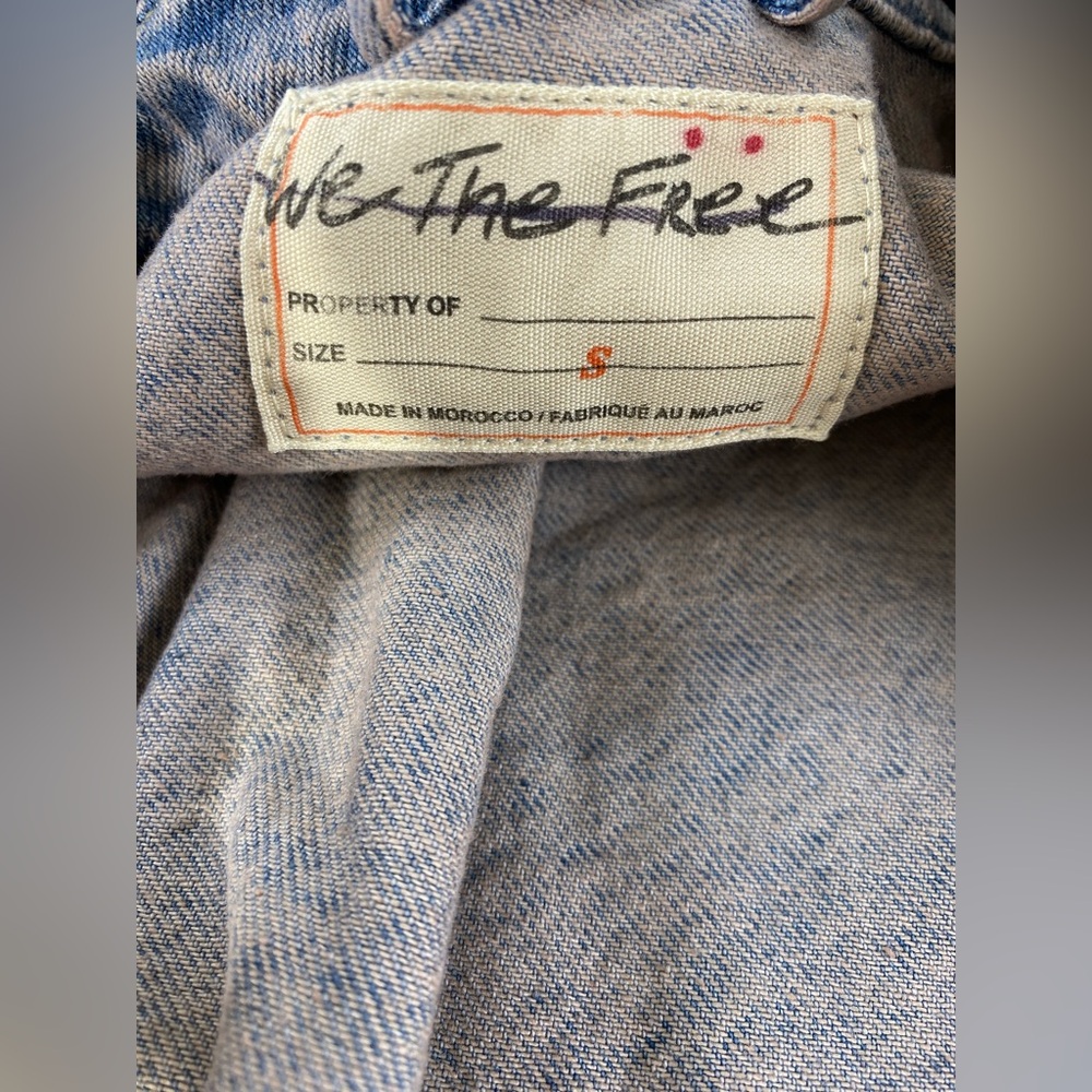 Free People Anna Lou Denim Duster NWOT Small - Picture 13 of 15